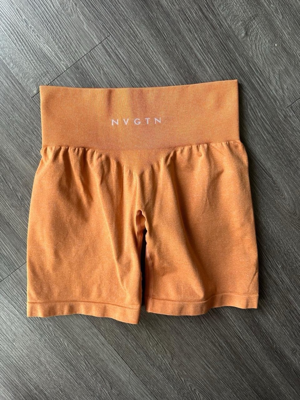 NVGTN Peach Orange High Waisted Seamless Biker Shorts Size S